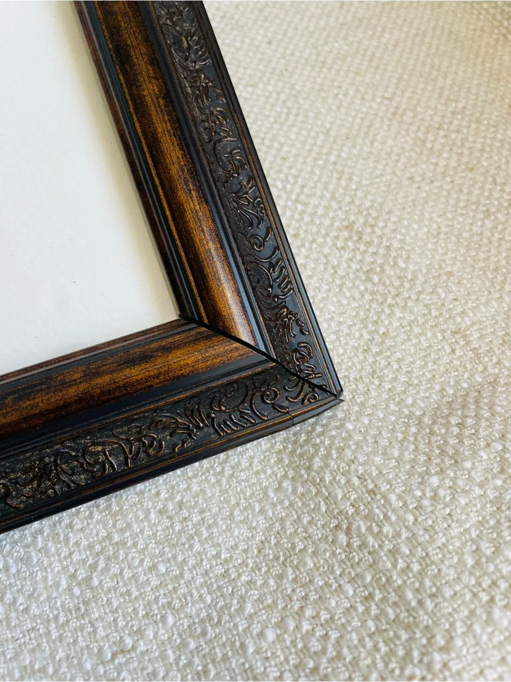 Vintage Classic Ornate Brown Picture Frame with White Mat Fits 8x10